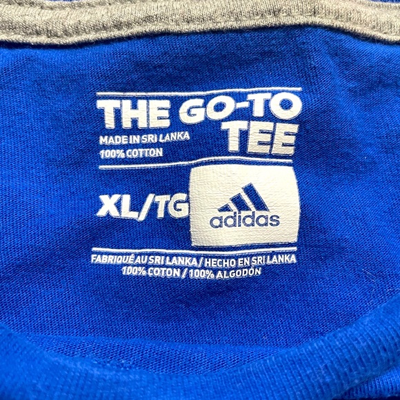 Adidas • Go To Tee • Athletic T-Shirt • Blue • Boys Size XLG• Great Condition - Picture 2 of 2